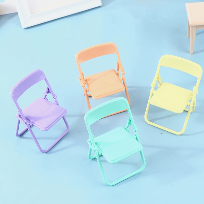 1Pc Mini Chair 1:12 Dollhouse Miniature Chair Armchair Folding Chair Furniture Accessories For Doll House Decor Kids Toys