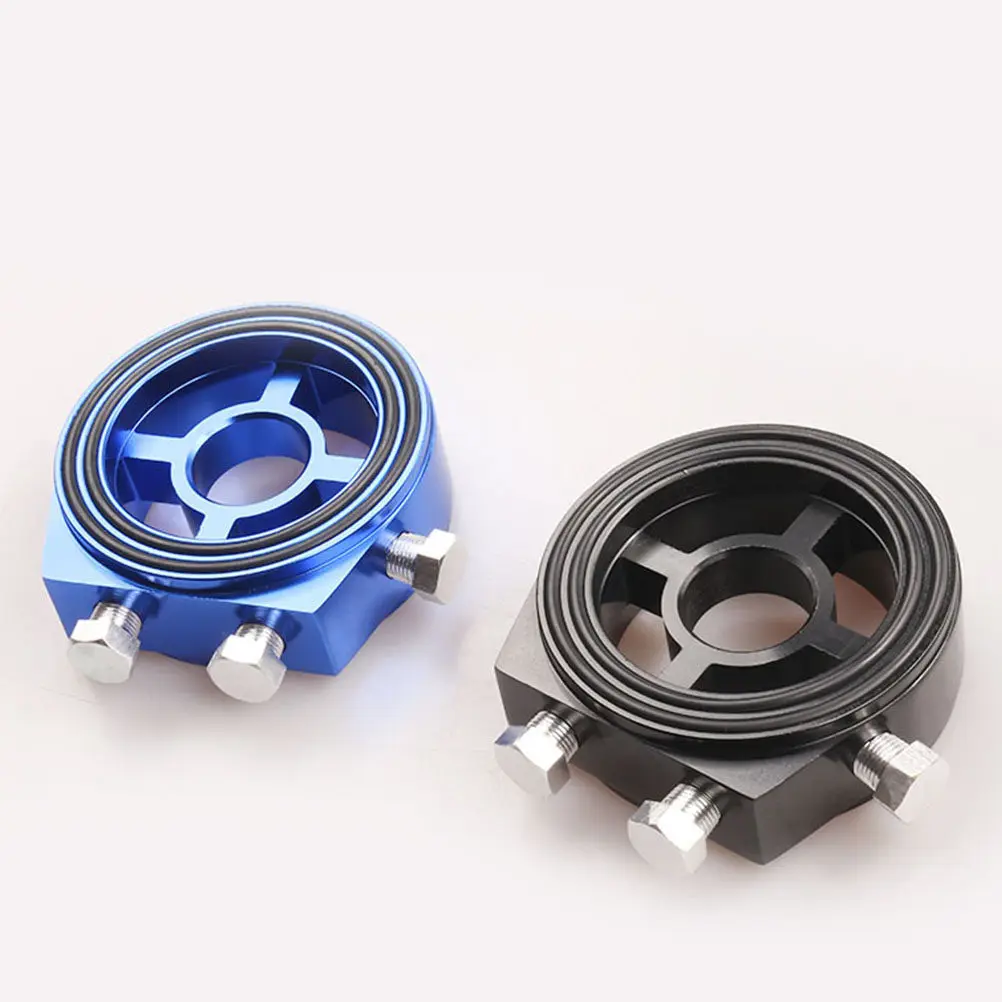 2 pcs Aluminum Oil Pressure Gauge Adapter Car Temp Halloween Christmas New Year Engine Oil Sandwich Plate Cooling