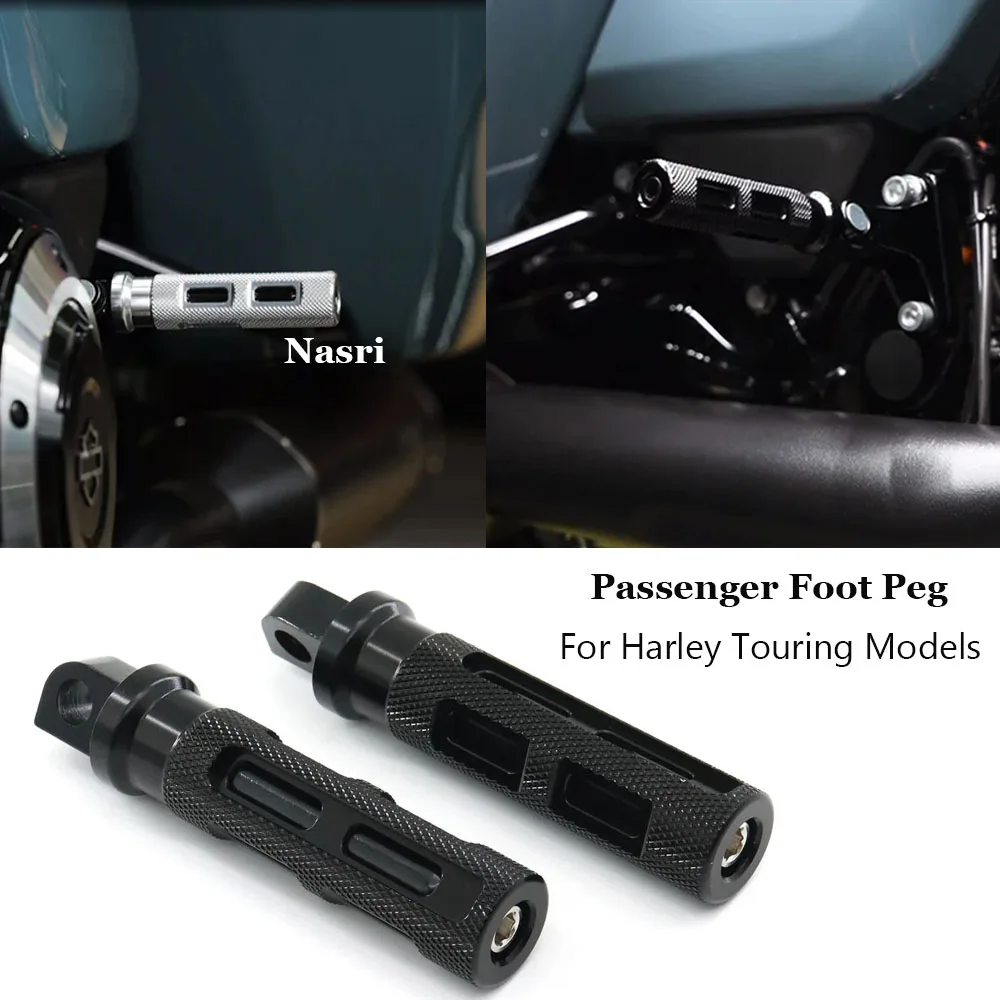 Motorcycle Accessories Rear Passenger Foot Peg Pedals Kits Black For Harley Touring CVO Street Road Glide ST Road King Special