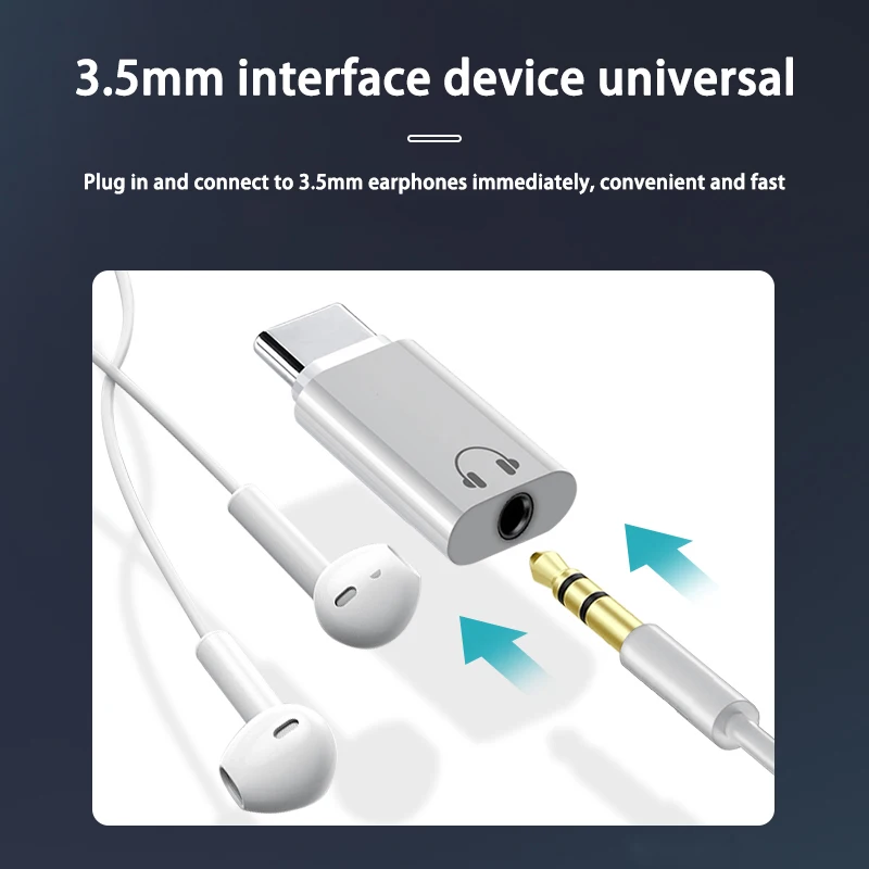 Adaptador tipo C macho a hembra de 3,5mm para Macbook, Samsung, Xiaomi, Redmi, Huawei honor, convertidor de auriculares con cable de 3,55mm, OTG, 2 uds.