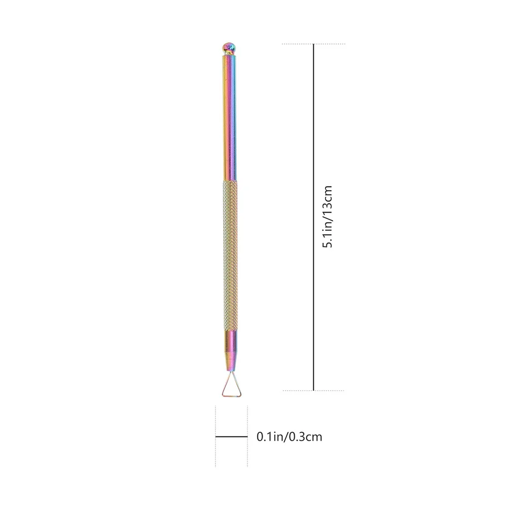 2 قطعة أداة انتهازي للبشرة من الفولاذ المقاوم للصدأ مكشطة أظافر مزدوجة النهاية لمزيل طلاء الأظافر الجل لوازم الأظافر الاحترافية #4