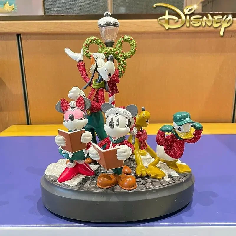 

Original 2023 New Shanghai Disney Cartoon Mickey Minnie Donald Duck Christmas Ornaments Figurine Collection Toys Children Gifts