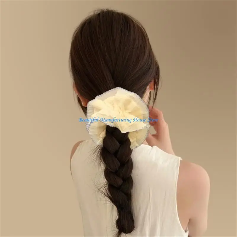 E56A French Lace Hair Scrunchies Updos Hair Ties Hair Buns Scrunchy for Women Girl