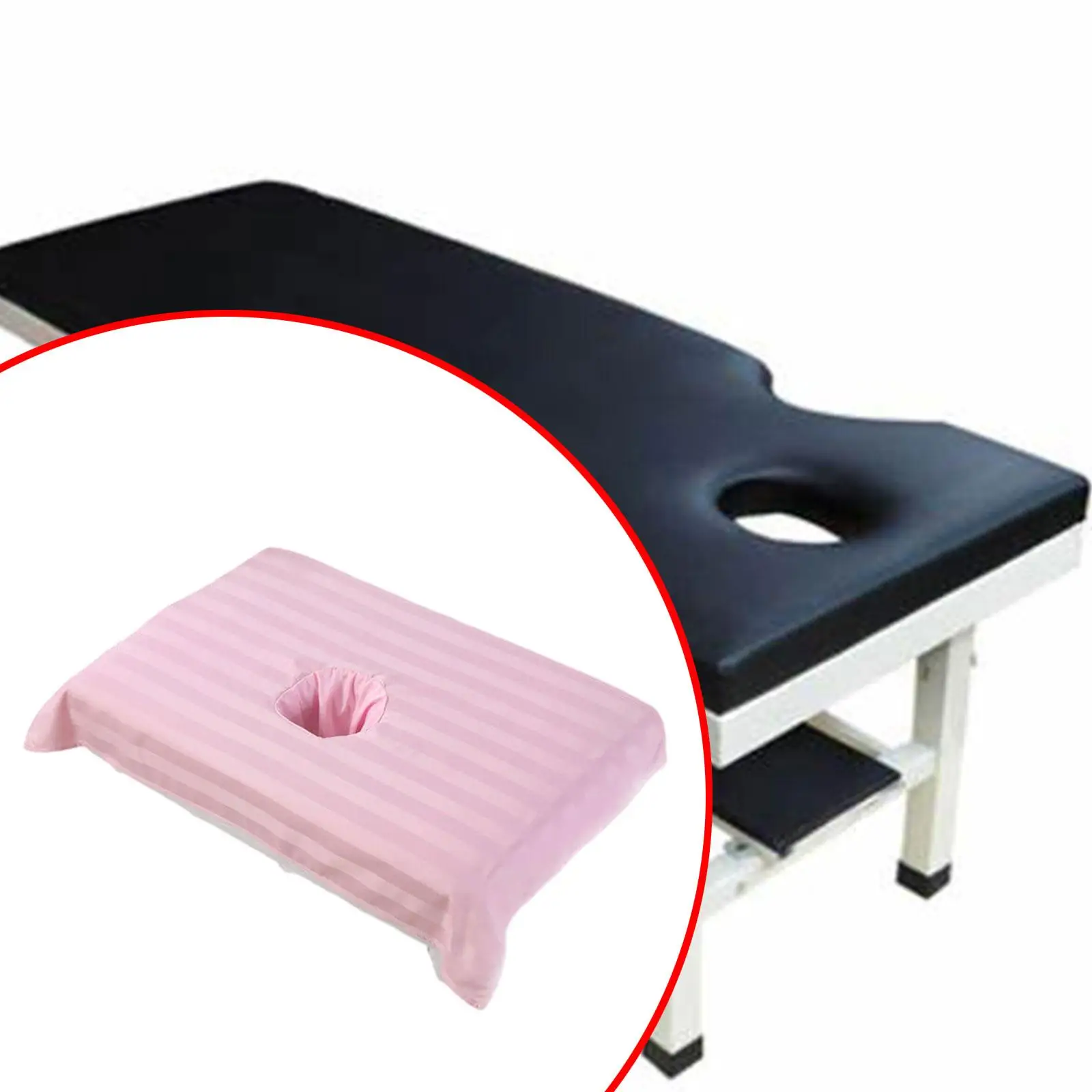 Cotton Massage Table Face Hole Towel with Breath Hole Salon Bed Sheet Cover for Beauty SPA Body Resting Home Massage Ergonomics