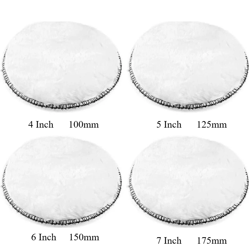Pad Poles dan Gerinda Wol 4/5/6/7-inci, Pad Wol untuk Poles dan Pembersihan, Roda Wol untuk Poles Mobil, Pad Gerinda Wol Felt