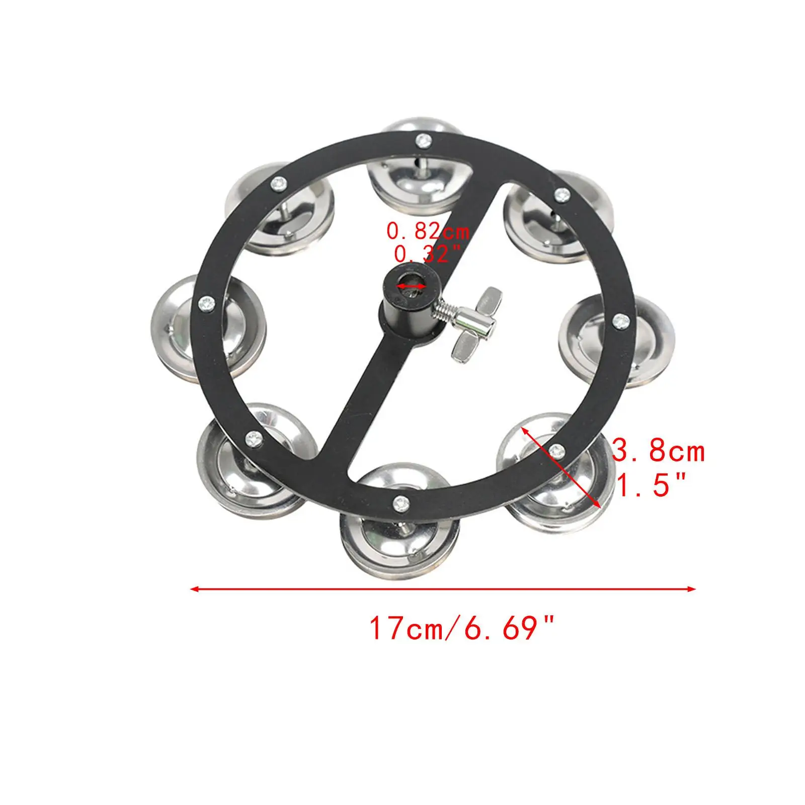 Stainless Steel Hi Hat Tambourine Lightweight Drum Accessory Professional Percussion for Jazz Concert and Dance view 3