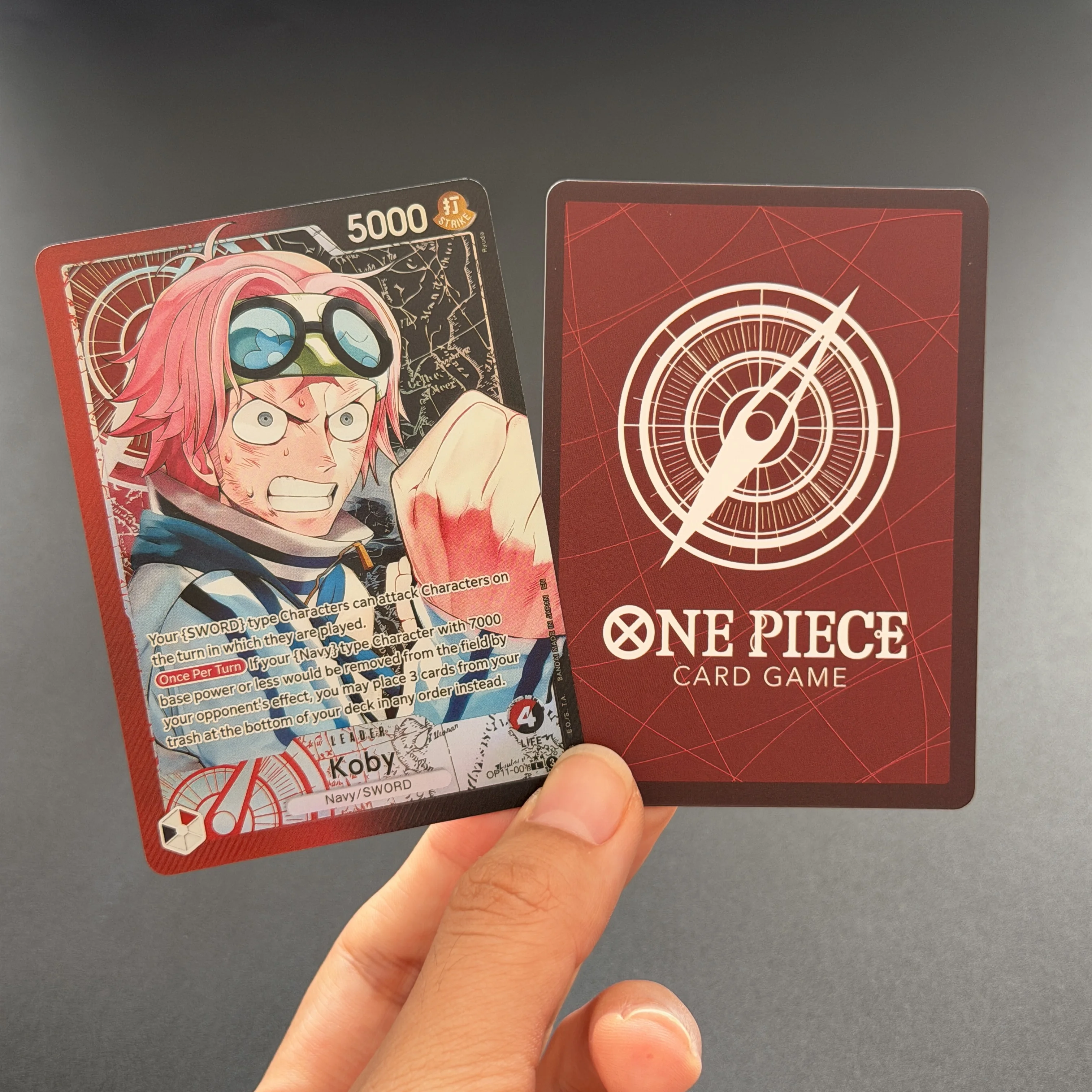 6 Style One Piece English Card Koby Monkey D Luffy Nami Op11-041 L Parallel A Fist of Divine Speed Collection Flash Card