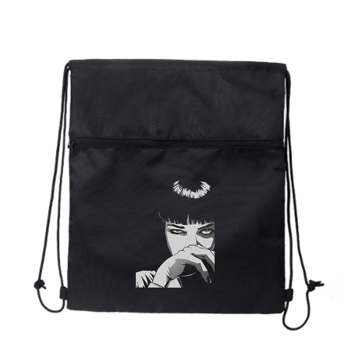 

Стилизованное женское лицо, минималистский, модный, вдохновленный портретом, мультисцена, круглая уличная сумка на шнурке, на молнии