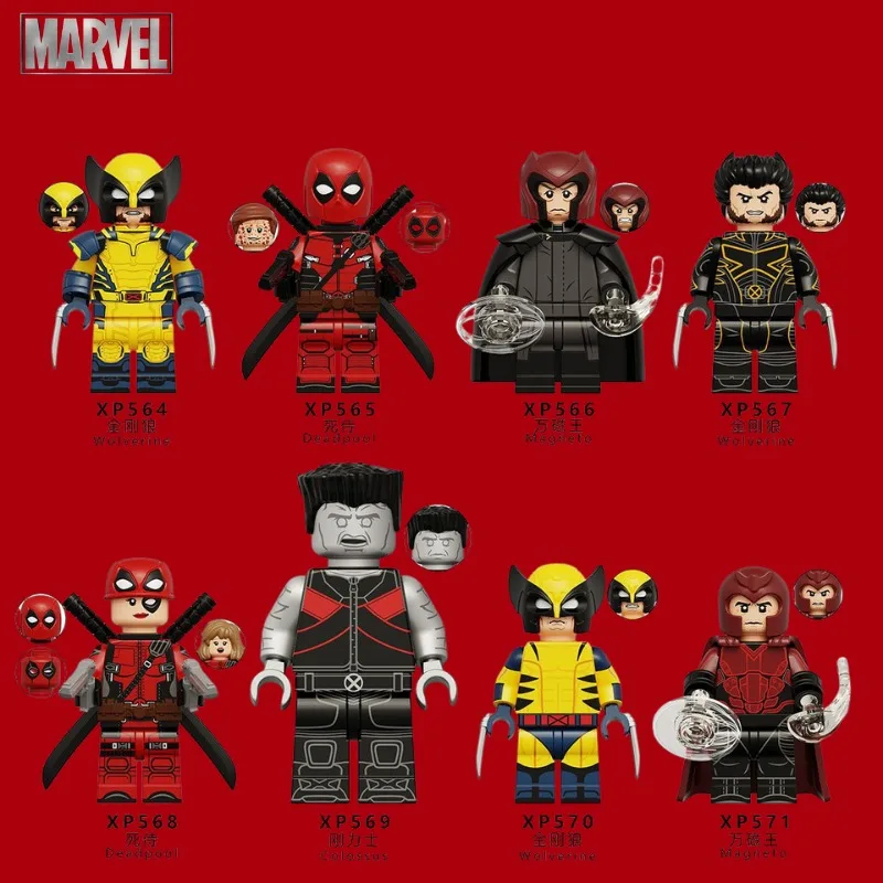 

8cm Marvel X - Men Wolverine Deadpool Magneto Building Block Figures Toy Set Ideal Gift for Marvel Fans & Kids