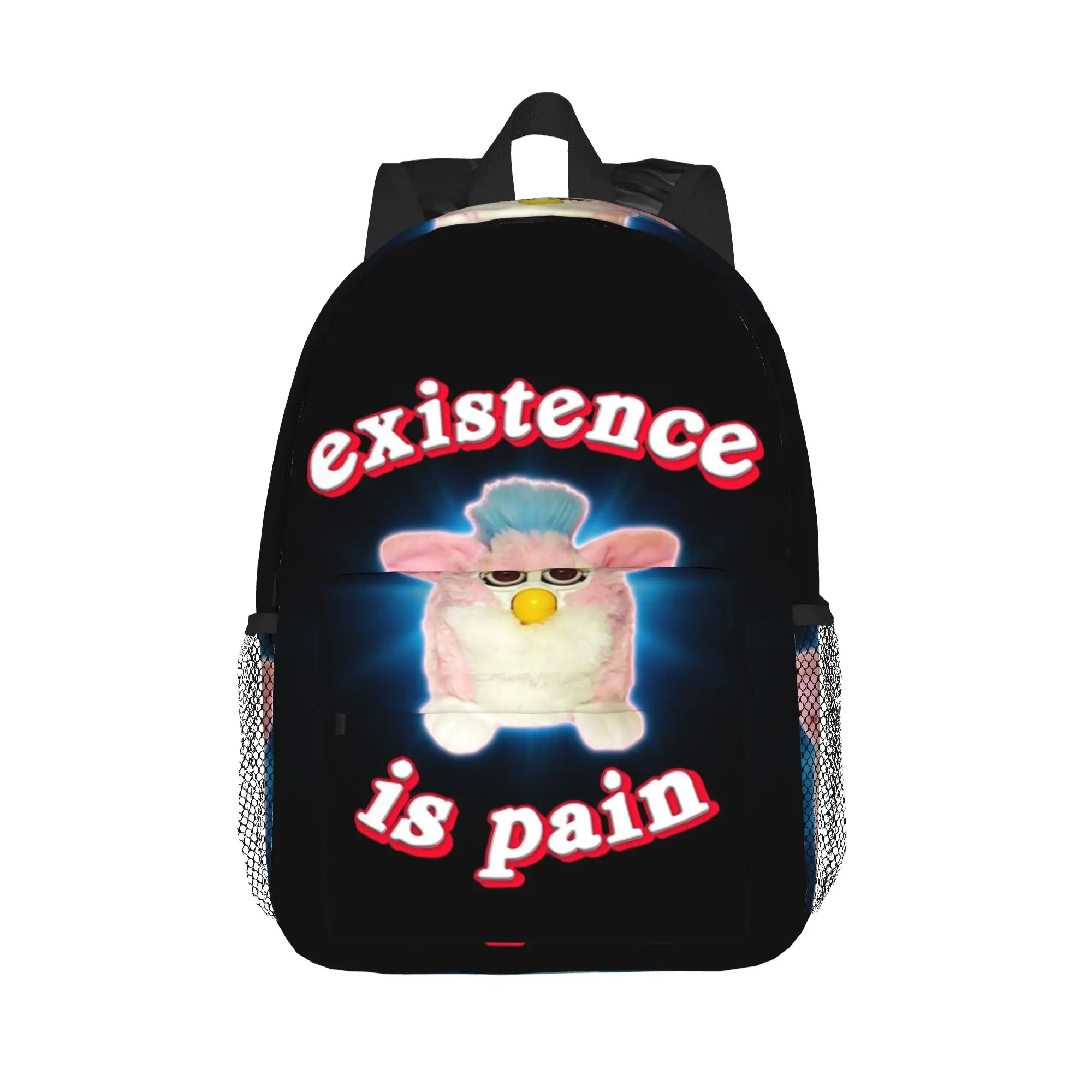 Furby Existence is Pain Backpack Hot Sale Daypack Large Capacity Boys Girls BookBag Shoulder Bags for Men Women School Bag