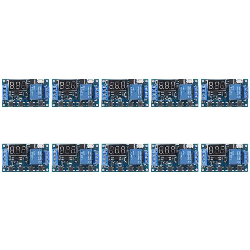 RALCA-10X HW-521 Digital Time Delay 1 Way Relay Trigger Cycle Timer Delay Switch Circuit Board Timing Control Module