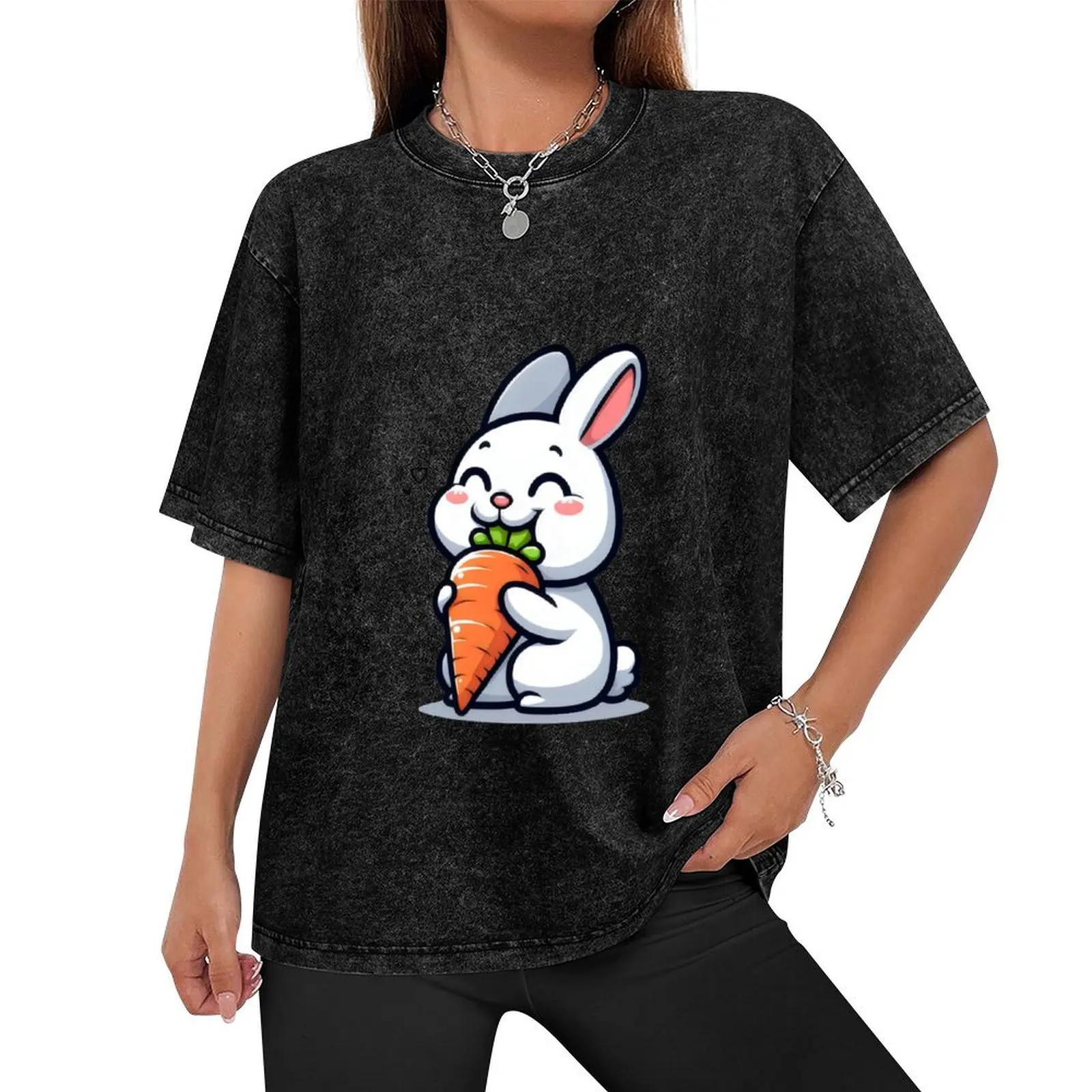 Rabbit and carrot T-Shirt vintage vintage t shirts quick-drying oversized graphic tee black t shirts for men