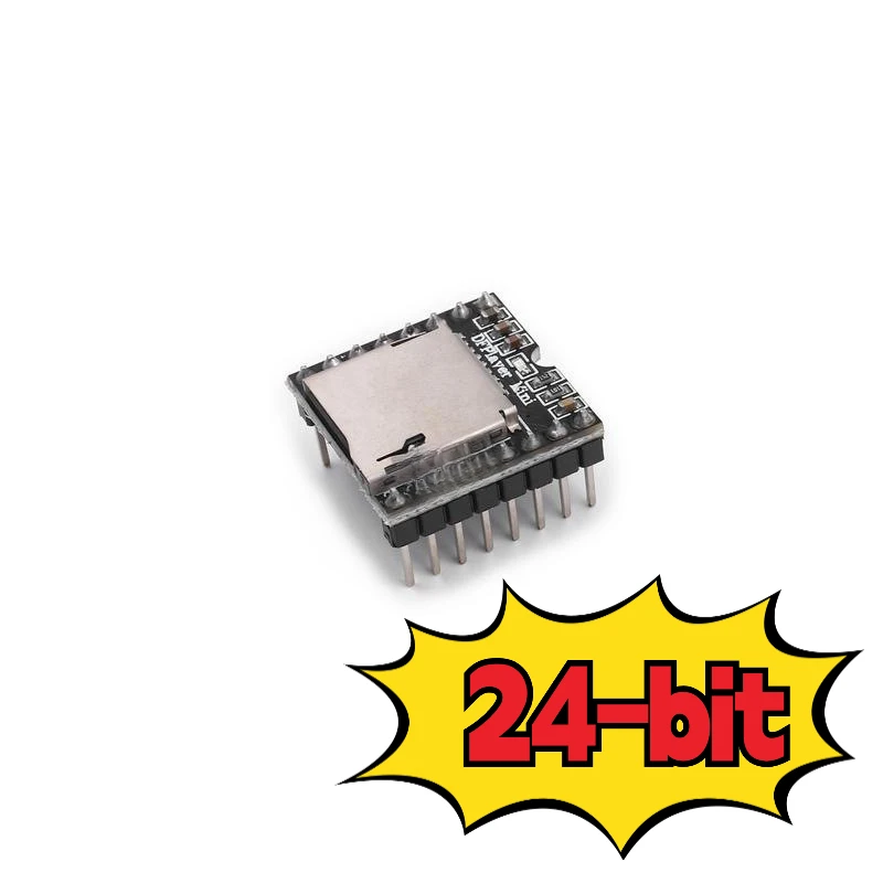 24비트 DAC를 갖춘 미니 MP3 플레이어 모듈, FAT16/32 지원, 최대 32GB TF 카드 및 USB 드라이브 지원, IO/시리얼/AD 키 제어