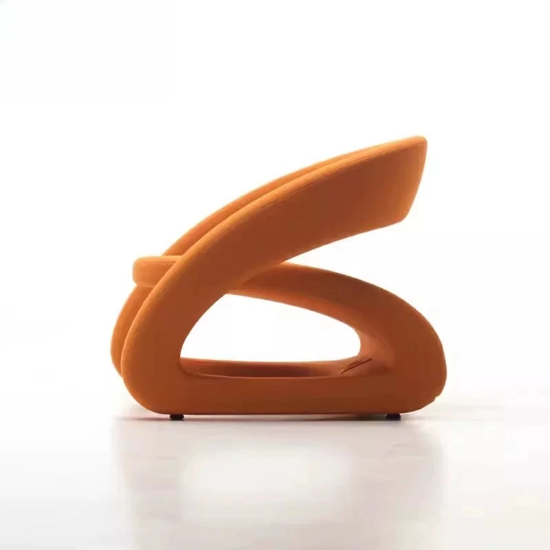 Nordic modern designer single chair living room bedroom model room home fiberglass special-shaped armrest leisure chair