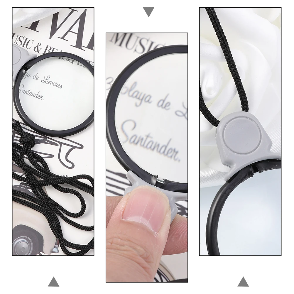 

2Pcs Creative Necklace Magnifiers Hanging Loupes Monocle Lens Portable Reading Aid for Seniors Hobbyists Travel Use