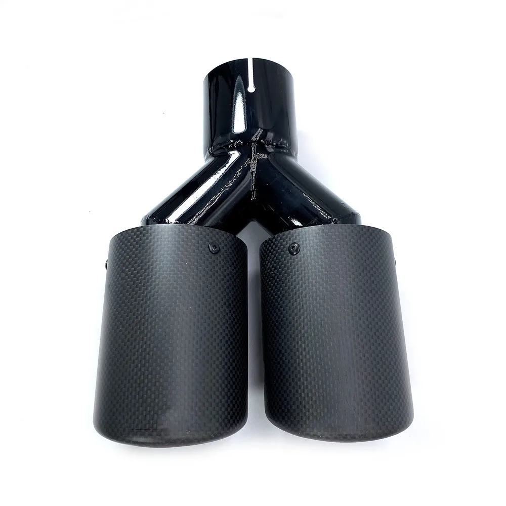 1 Piece Matte Carbon exhaust Tips muffler nozzle For Bmw For Akrapovic Style Carbon Stainless Steel Exhaust system Tail pipes