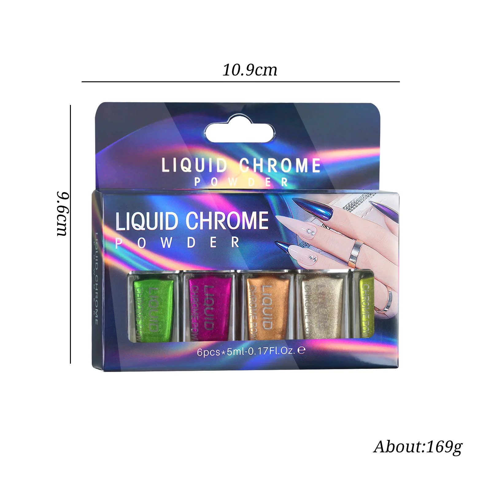 Juego de polvo para uñas con espejo mágico líquido, pigmento de luz de luna, espejo cromado, decoración líquida para uñas, Gel de uñas Aurora de larga duración