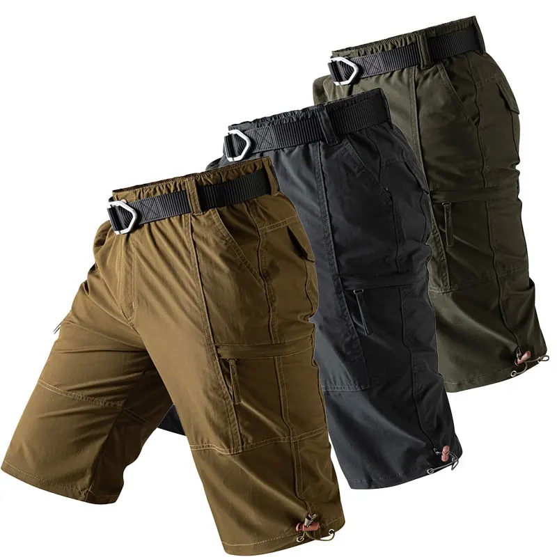 Pantalones cortos tipo cargo para hombre, ligeros, transpirables, de secado rápido, informales, para exteriores, verano, para entusiastas del aire libre