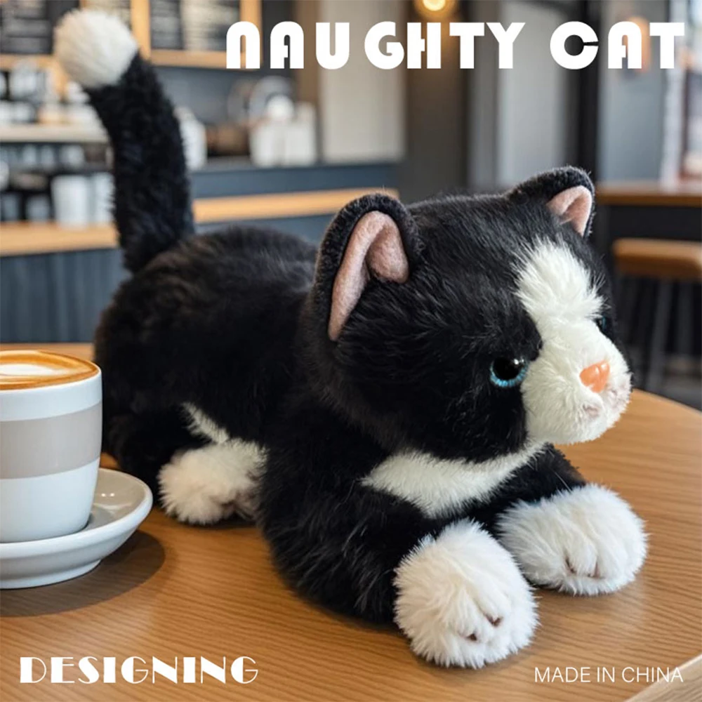 

38 см милая имитация кошки, плюшевая игрушка, мягкая плюшевая подушка с животными, детская подушка для спящего котенка для детей, подарок на день рождения для девочек