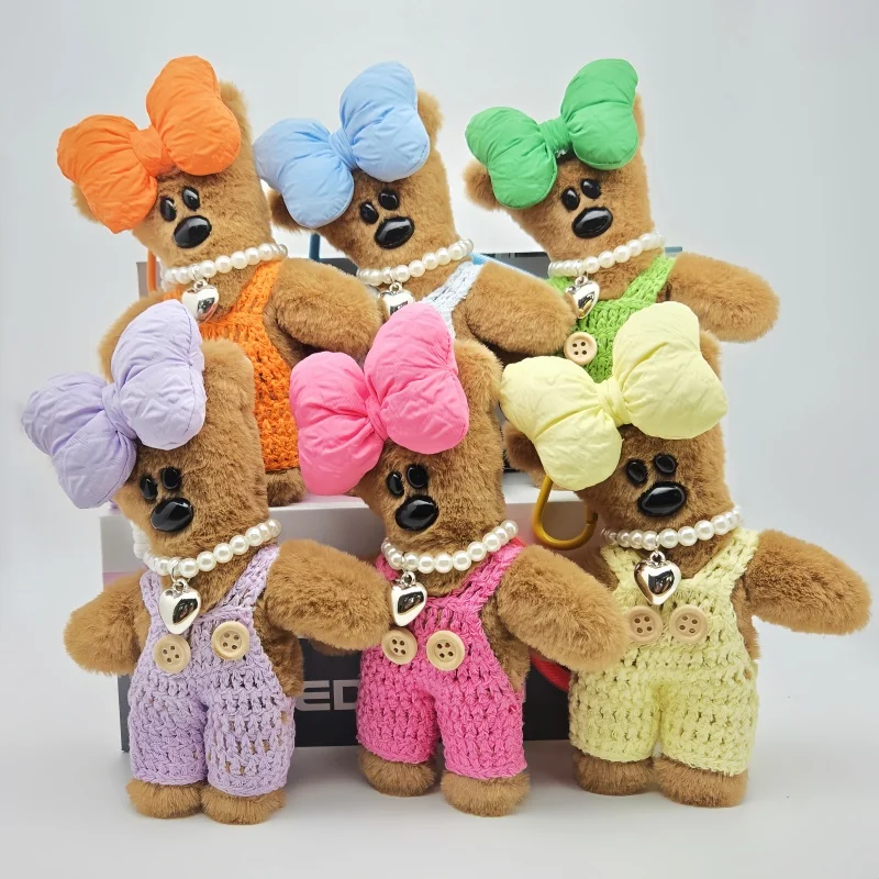 

Милый плюшевый брелок с наклонной головой медведя Kawaii Bean Bear, кукла, рюкзак, сумка, очаровательный брелок с мягкими животными, подарок для девочек, женщин, пары