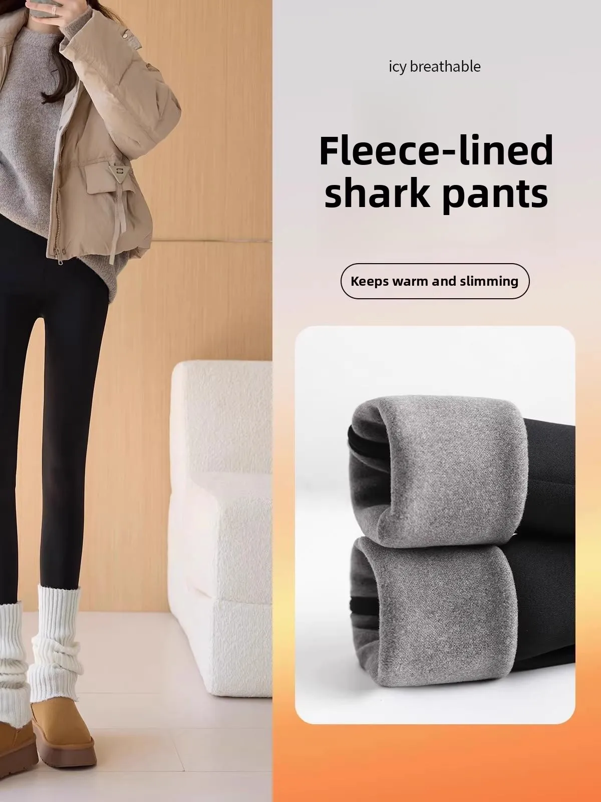 

Women's Fce Lined ark Bite Yoga Pants Thi Warm Cotton Trousers High Waist Small Size Base Layer Outdoor Wear Spring Au...