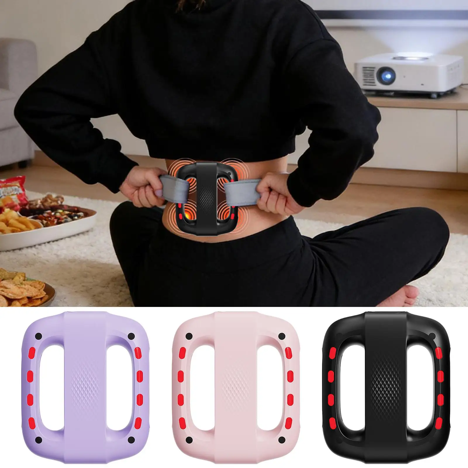 Fascia Ring 5 Modes 3 Intensities Deep Tissue Vibration Tool Electric Fascia Massage Ring for Home Office Gym Back Waist Leg