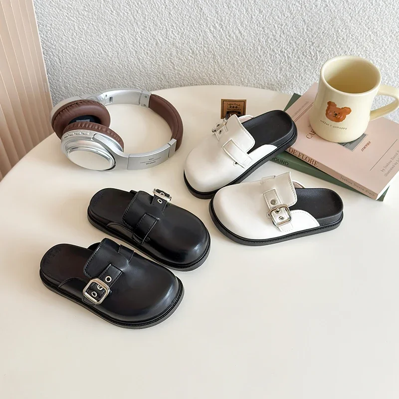 

Детская повседневная кожаная обувь для девочек, лето 2021, новая модная нескользящая универсальная элегантная обувь в корейском стиле с мягкой подошвой
