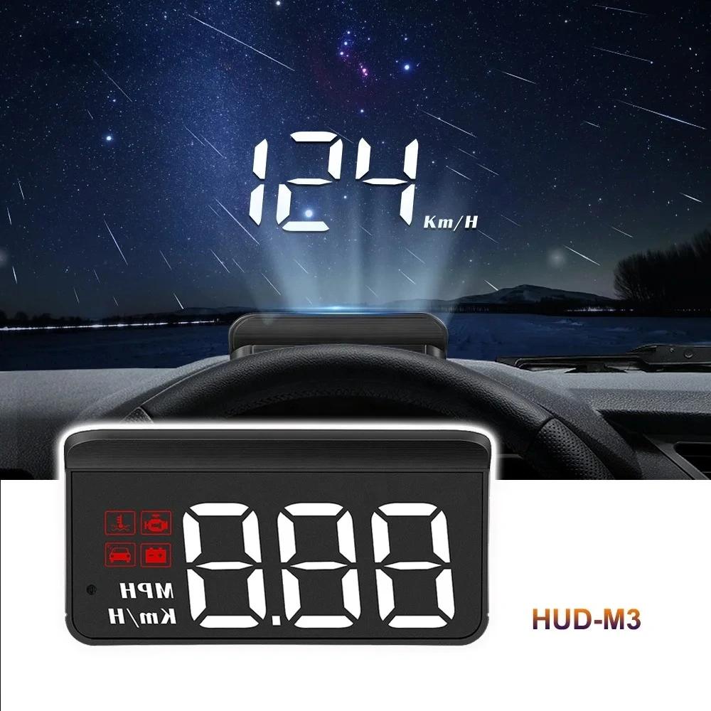 

Универсальный проекционный дисплей OBDII для автомобиля (HUD M3) с функцией Plug & Play: информация о скорости, температуре воды, оборотах двигателя на лобовом стекле
