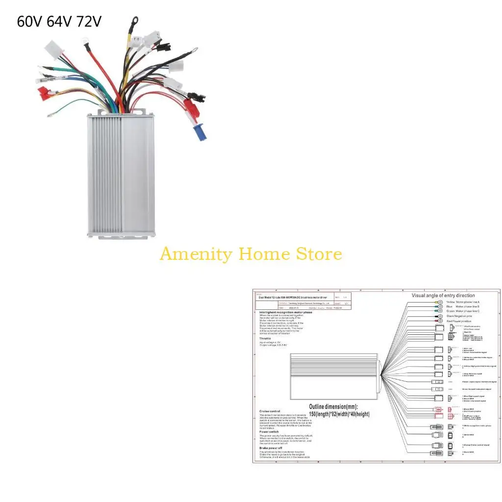 

F26C E-bike E-scooters Бесщеточный регулятор скорости 12 ламповый регулятор напряжения 500 Вт