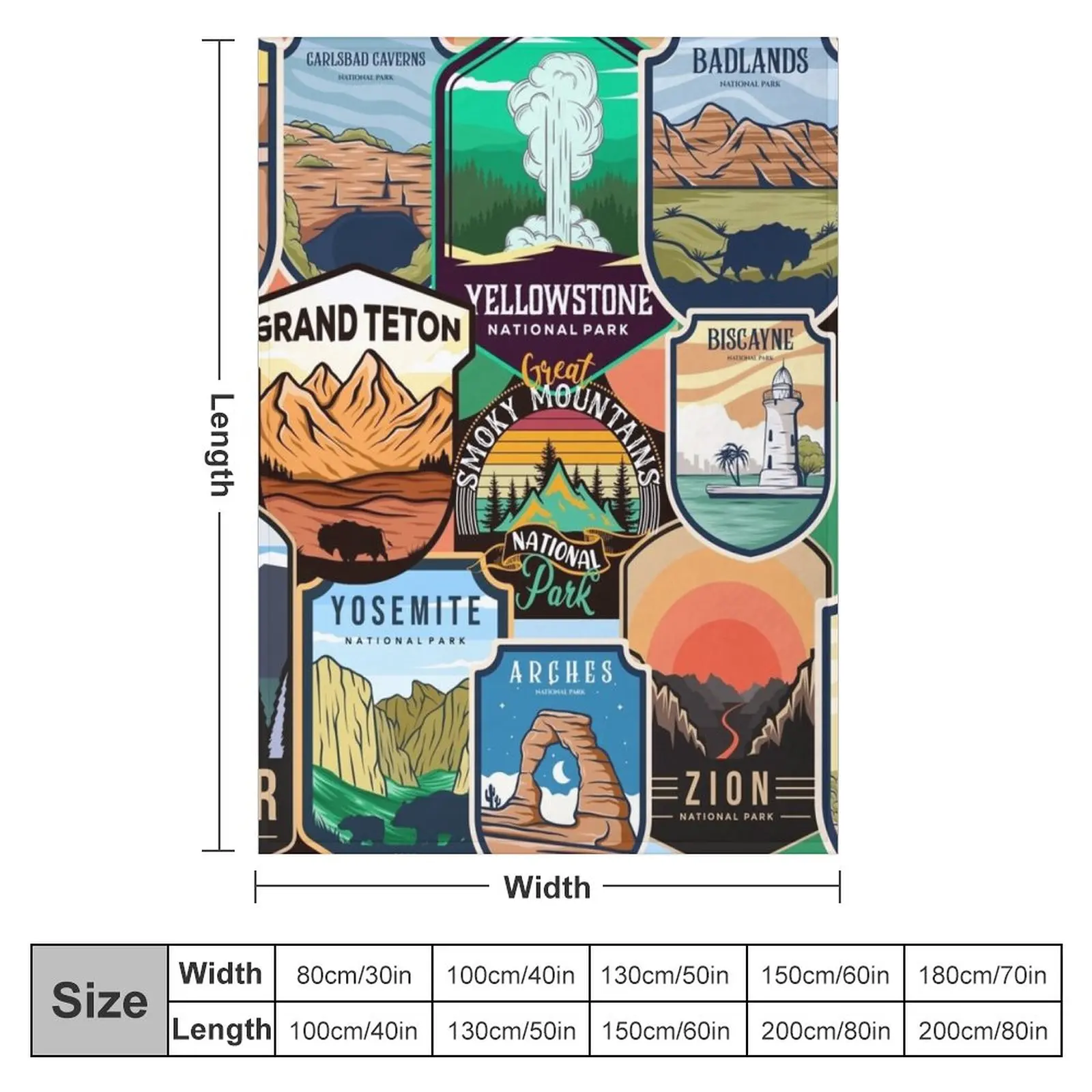 National Parks Logo Design Throw Blanket Furry Blankets Tourist Blanket