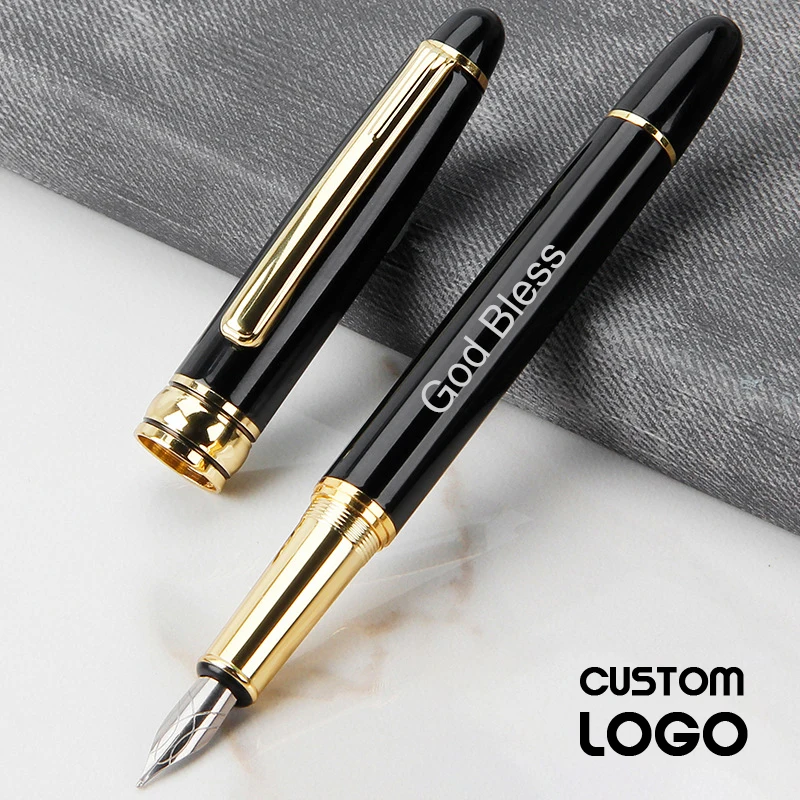 Business Metal Pen Student Calligraphy Fountain Pen Personalized Gift Customized Logo Pens Office Supplies School Stationery