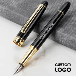 Stylo à plume en métal pour étudiants, accessoire de calligraphie, cadeau personnalisé, Logo personnalisé, fournitures de bureau, papeterie scolaire