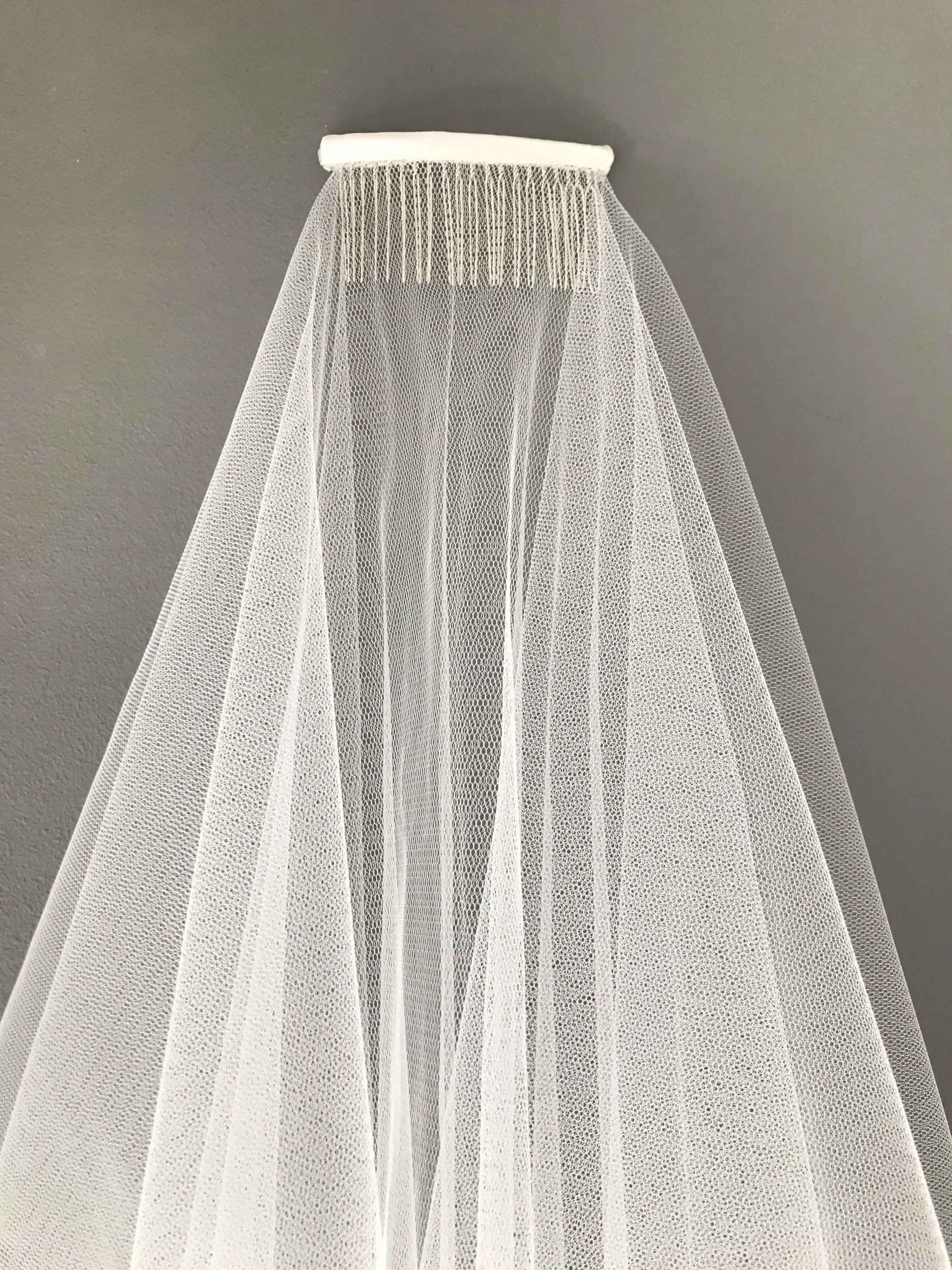 3D Flower Veil 2 Layers Veil White/Ivory Veil With Tulle Wrapped Comb Accessories Elbow Fingertip Soft Waltz Cascading Veil