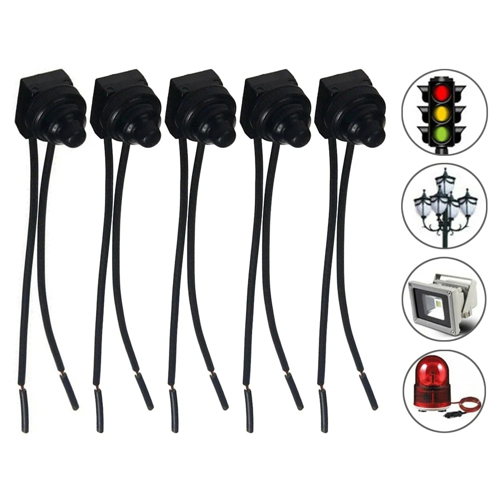 

2/5PCS 12V Waterproof Push Button On-Off Switch & 4.52" Leads For Motorcycle/Car/Truck Dropshipping