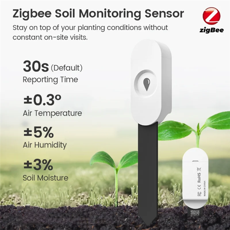 

A04G-Real Time Monitor Soil Tester Smart Tuya Zigbee Humidity Temperature Moisture Sensor With Mobile Phone APP For Home Garden