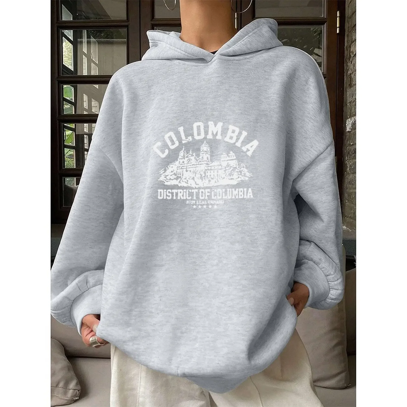 

2025 Sweatshirts For Woman Loose Hoodies Winter Casual Lemon Printed Comfortable Female Long Sleeve Tops Oversized Pullover