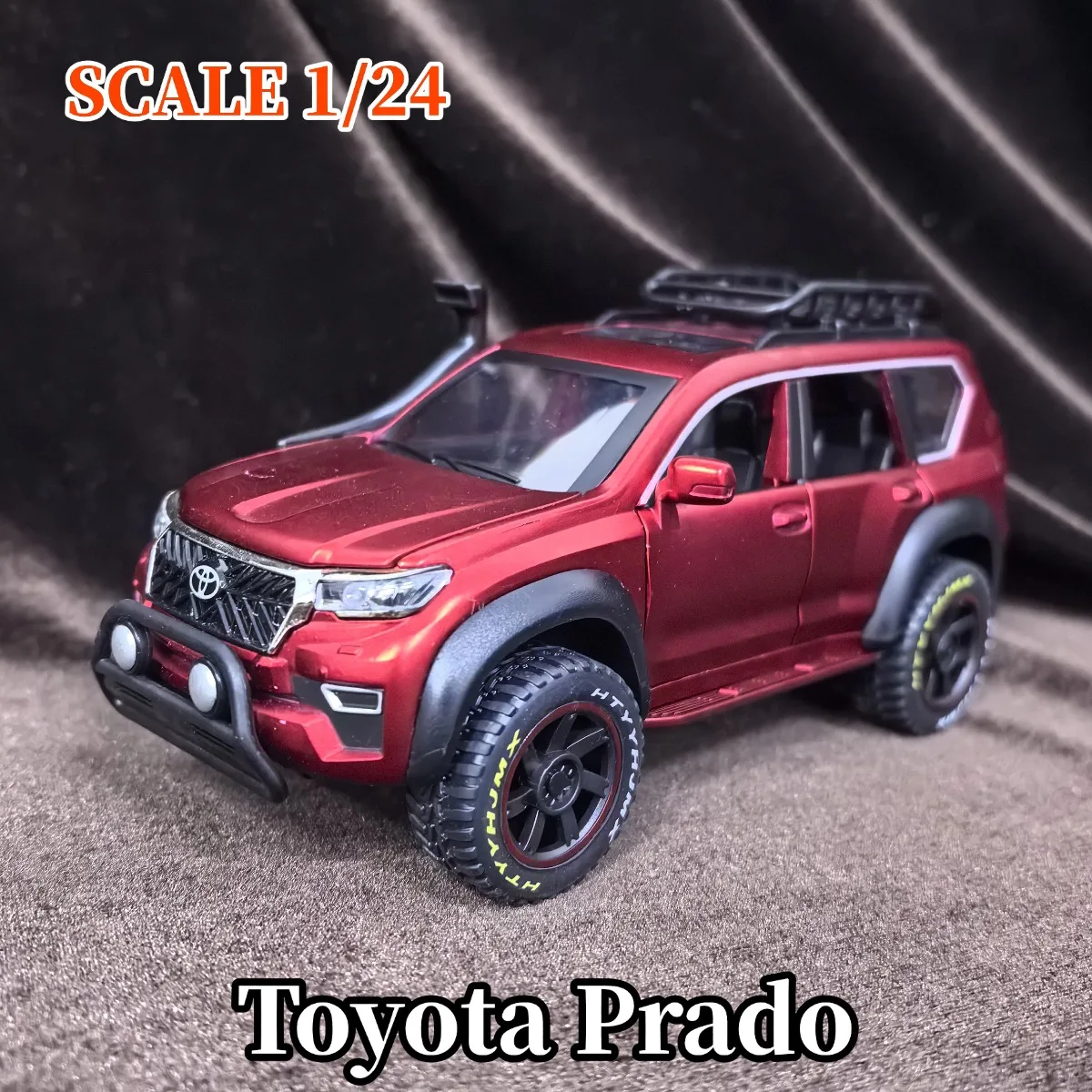 Modèle de voiture SUV tout-terrain Toyota Prado, échelle 1:24, véhicule de luxe, réplique Miniature, jouet cadeau de noël pour enfant