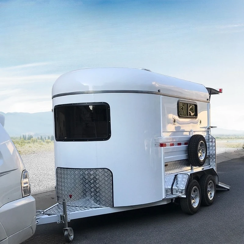 Przyczepa motocyklowa z podwójnym osią, zamknięta, do przewozu zwierząt, przyczepa motocyklowa dla psów, wytrzymała, wodoodporna.