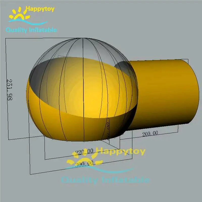 흰색 PVC 풍선형 버블 텐트 투명 텐트 호텔용 야외 터널 텐트 캠핑용