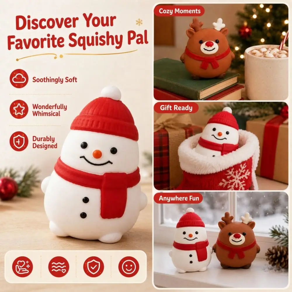 Creative TPR Christmas Squeeze Toy 15 CM Soft Snowman Elk Pinch Le Comfortable Slow Rebound Squishy Toy Christmas Party