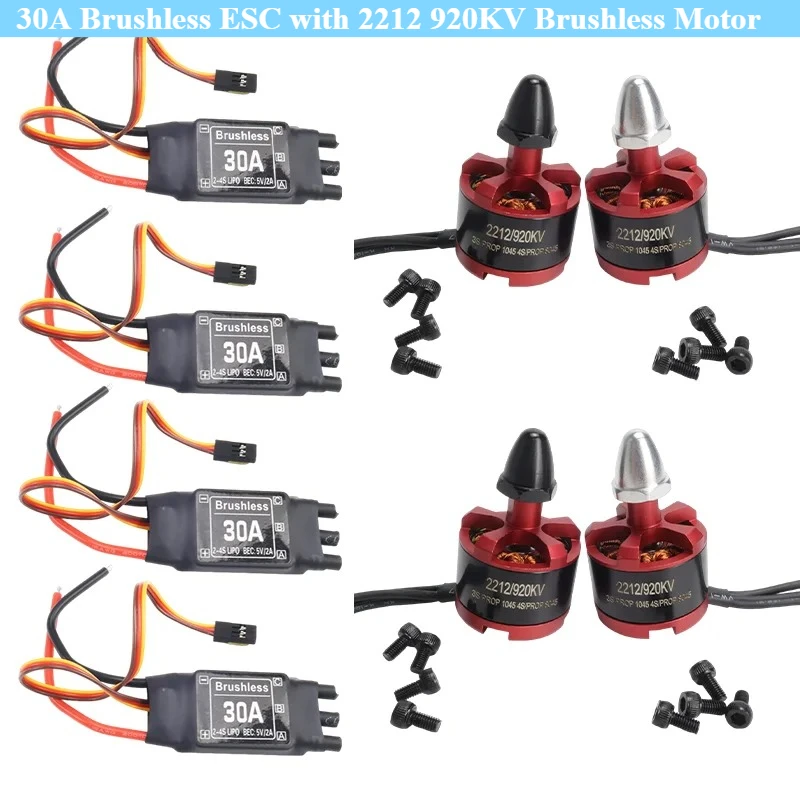 New 30A Brushless ESC with 2212 920KV Brushless Motor CW CCW for F330 X525 F450 S500 500 550 Quadcopter Multirotor RC DIY Expand