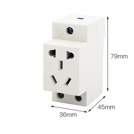 AC30 Five plug modulus socket 10A 250V power socket distribution box rail mounting socket