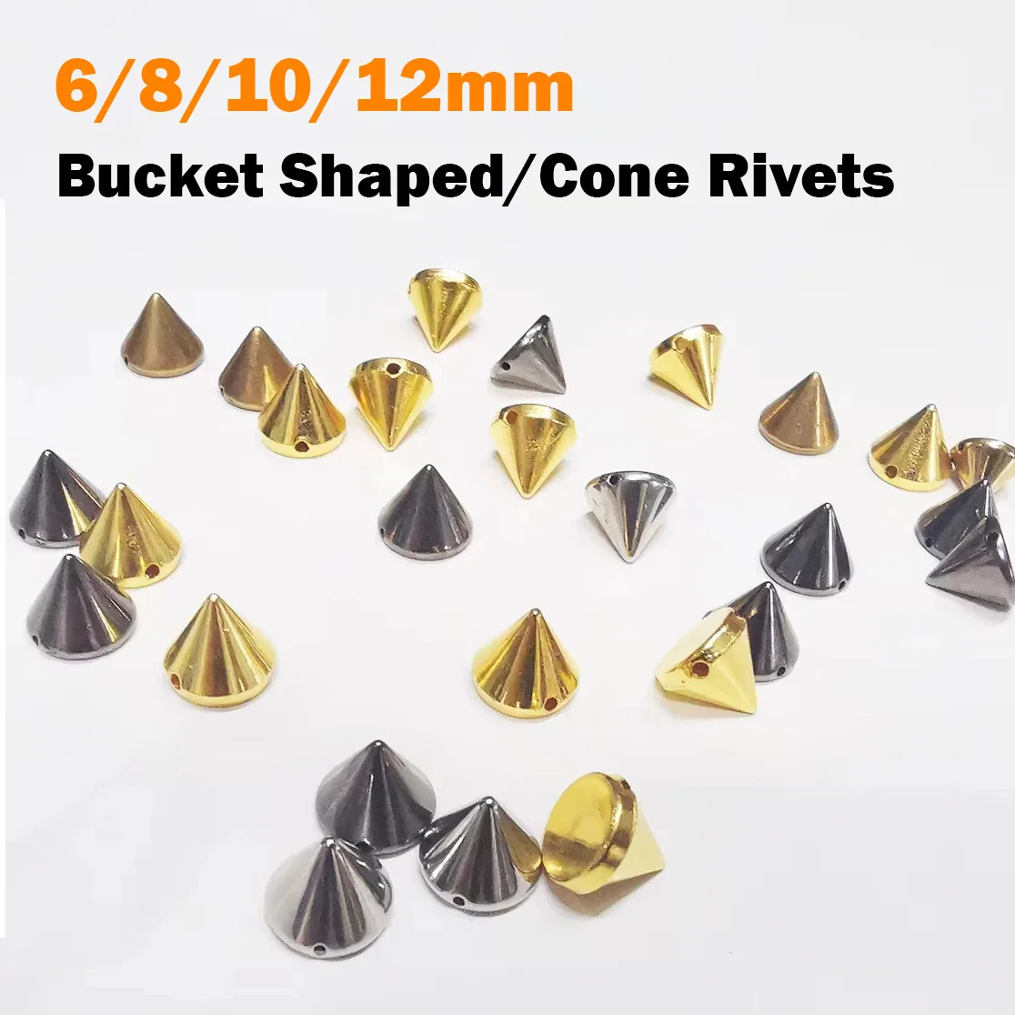 

Bucket Shaped/Cone Sew on Rivets Stud Spikes Bead Cone Punk Rivet DIY Leather Craft Bracelet Boots Backpack Bag Garment