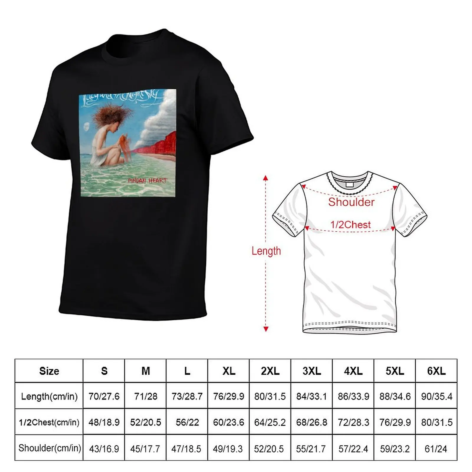 Lucy and the Night Sky - Pindan Heart T-Shirt t shirts for man cotton soft t shirts with prints T-Shirt