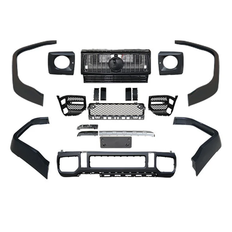 For  Car Exterior Tuning Parts Front Lip Fenders Wide Body Kit Front Grille Bumper Grille Including Exhaust Bumper