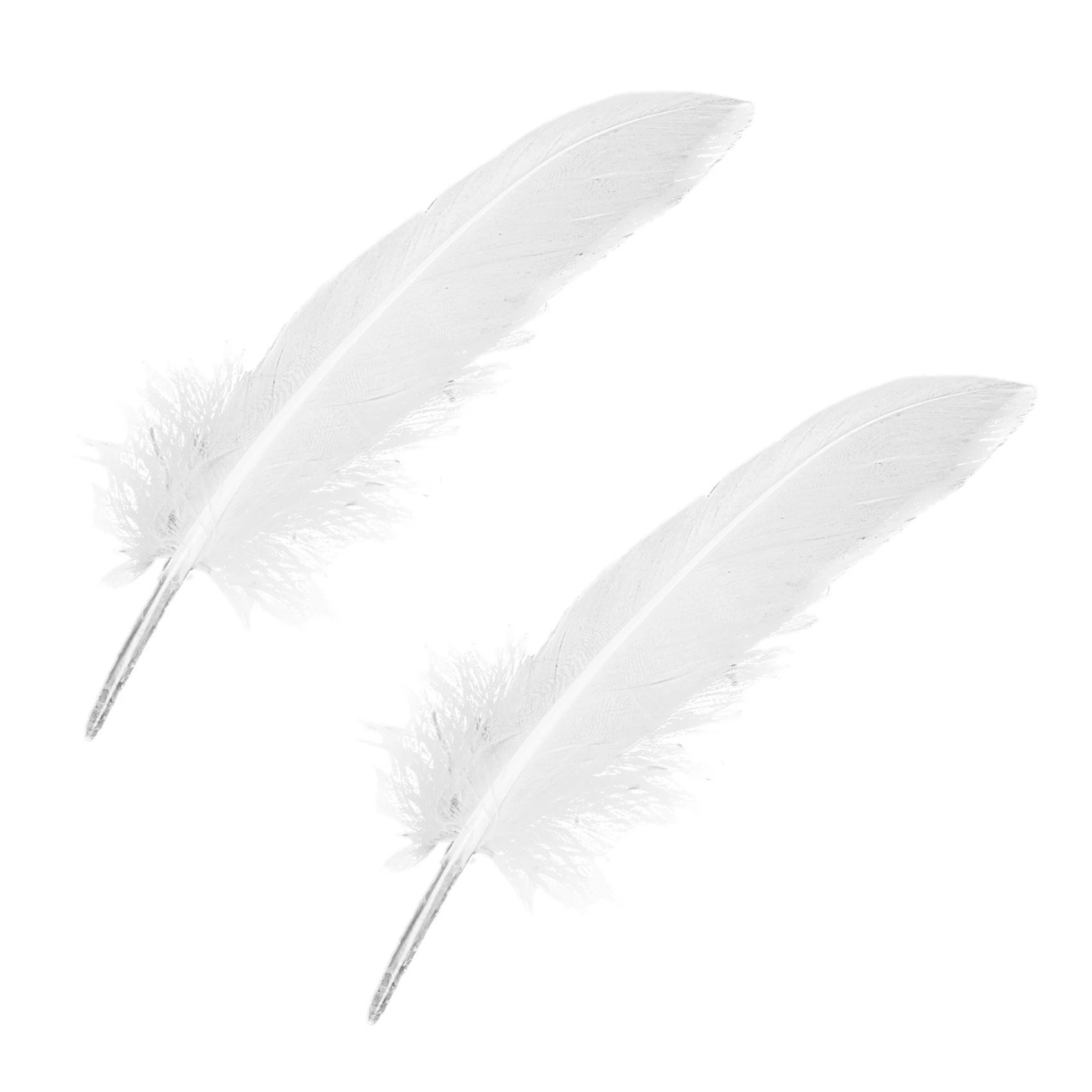 

ASDS-200Pcs White Feathers Goose Craft For Party Hat Crafts Wedding Decoration 15-22Cm