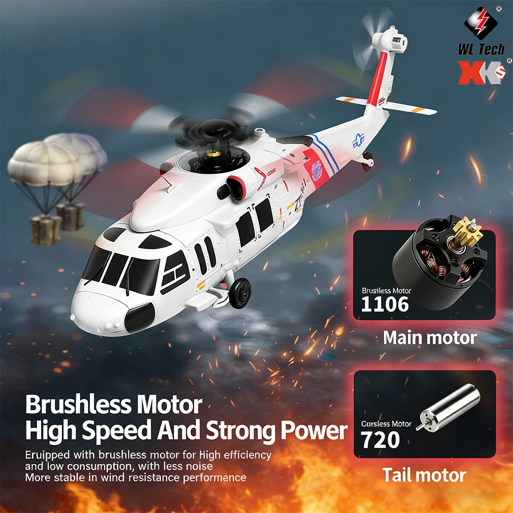 

Радиоуправляемый вертолет WLtoys K270 2.4G 4CH с бесщеточным двигателем, 6-осевым гироскопом, оптическим позиционированием и удержанием высоты, RTF, дрон-игрушка на пульте управления для детей и мальчиков