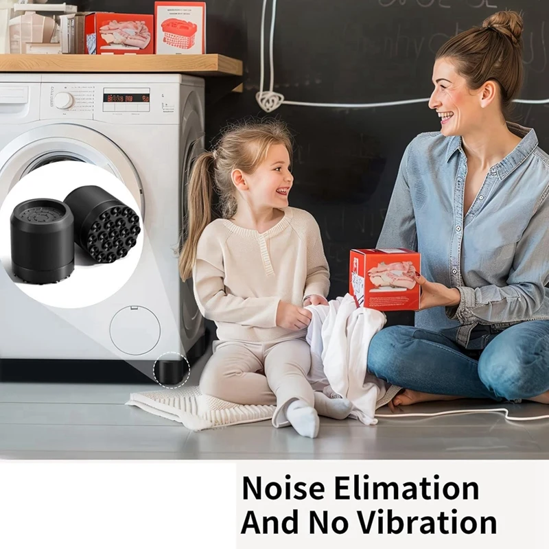 Almofadas antivibração da máquina de lavar roupa com ventosa forte, almofadas antiderrapantes dos pés do estabilizador da redução de ruído de 4 peças