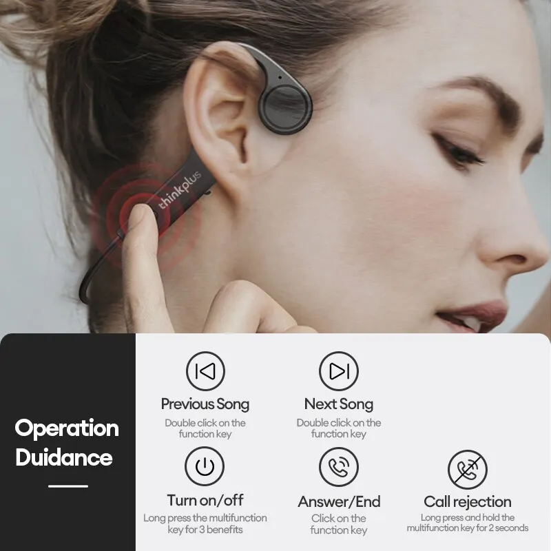 Lenovo-auriculares inalámbricos X4 con Bluetooth, cascos deportivos impermeables con micrófono, gancho para la oreja, TWS, graves, Hifi, estéreo