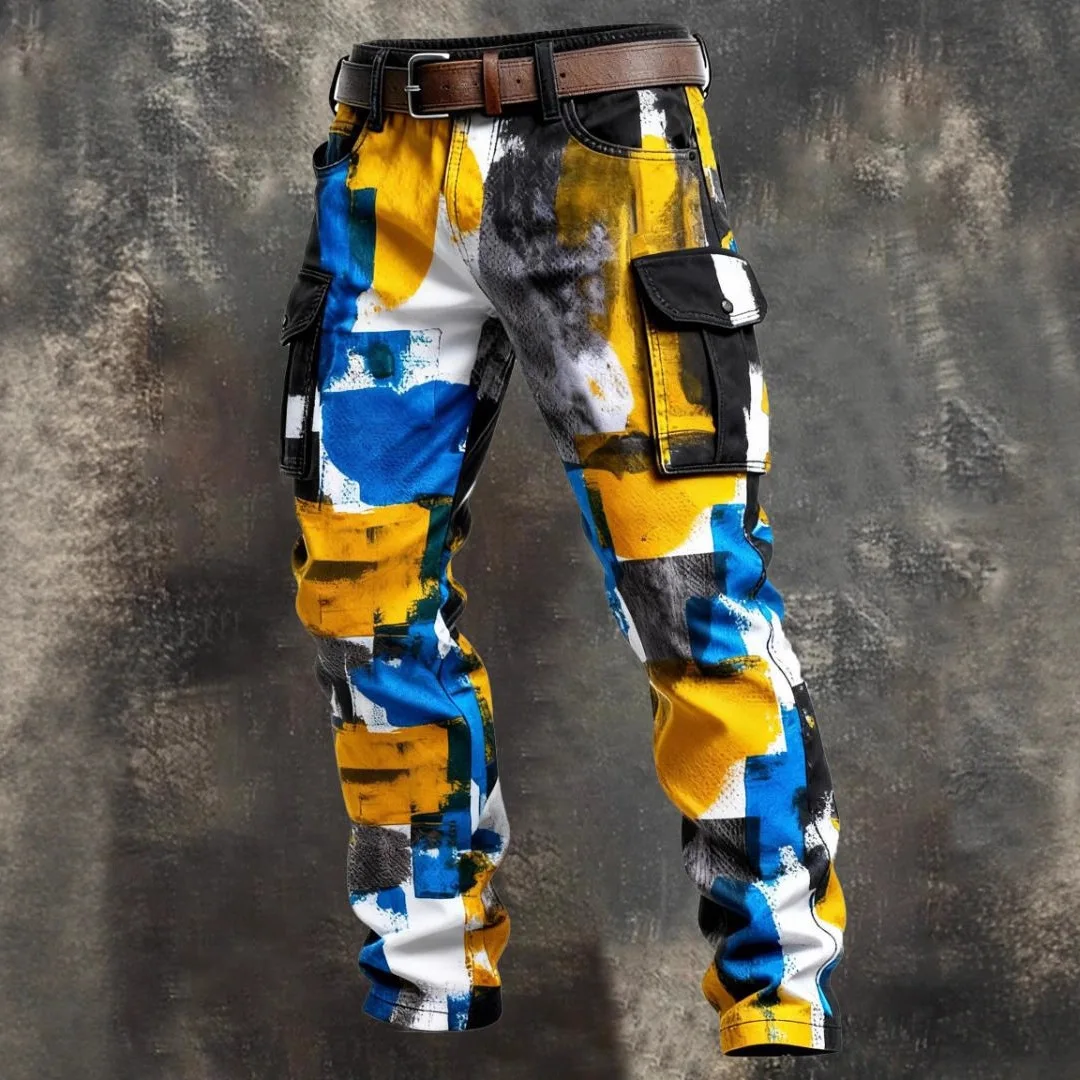 Retro Work Pants Men's Punk Style Long Trousers Straight Leg Fit Casual Fashion Urban Autumn Collection 2025